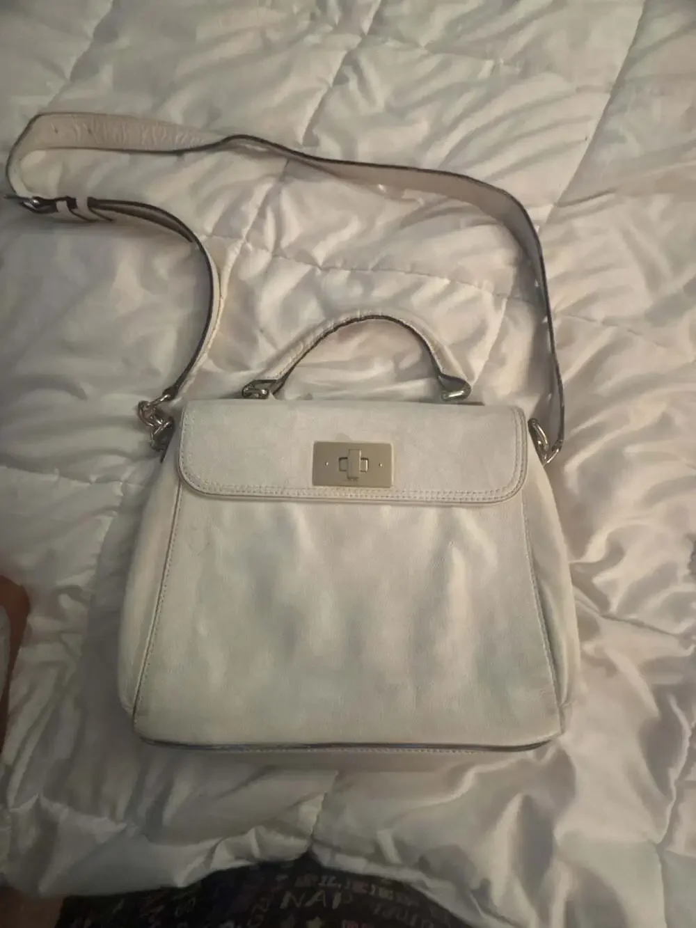 Kate Spade New York Irving Place Little Nadine White Leather Satchel/Crossbody B